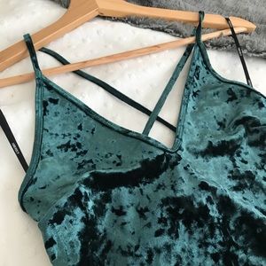 Green Velvet Bodysuit